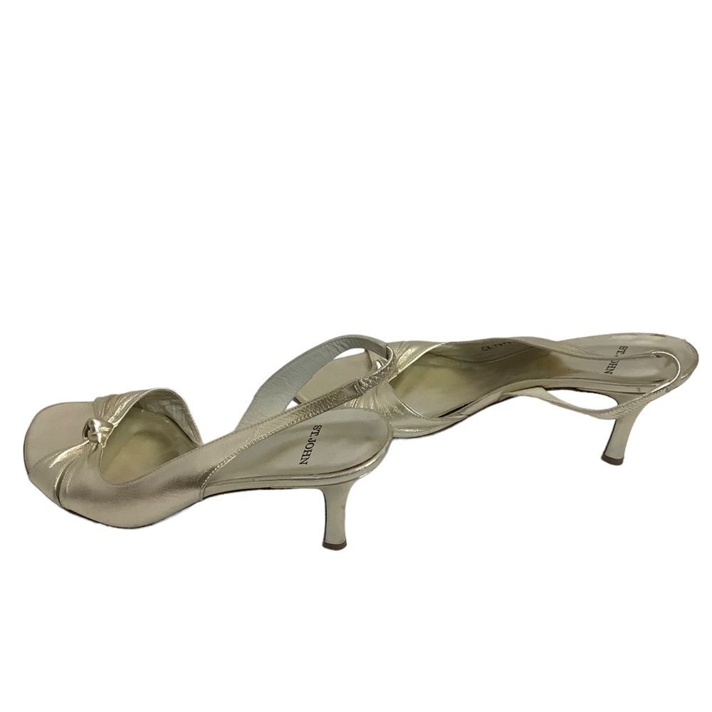 St. John peep toe slingback stiletto sandals heels gold 8.5‎ - Picture 9 of 9